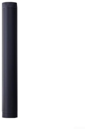 Tubo de chimenea de acero inoxidable negro resistente para chimenea de leña, 0,6 mm de grosor, con extremos cónicos y acampanados para una ventilación segura del humo, 50 cm (200 mm)
