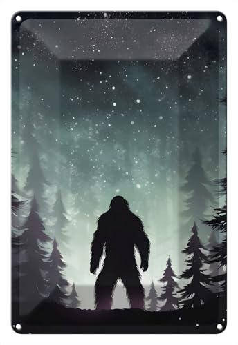 Wallario Blechschild Wandbild aus Metall Begegnung im Sternenwald - 20 x 30 cm in Premium-Qualität: Brillante Farben