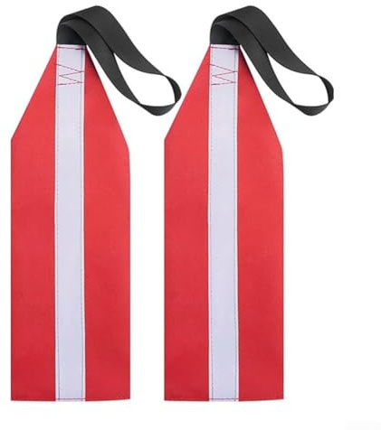 for KAYAK Safety Flag, 2 Pack 575x130mm Red for ALPHA Dive Flags, High Visibility Towing Accessory for Canoeing Boating Snorkeling