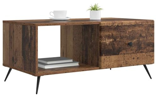 vidaXL Couchtisch Altholz 90 x 50 x 40 cm Holzwerkstoff, Wohnzimmer, rechteckiger Couchtisch, Elegantes Design, viel Stauraum, moderner Stil, klassisches Möbelstück