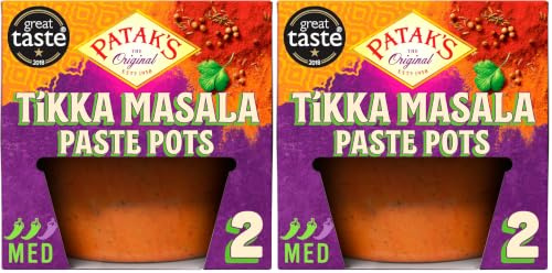 Patak's Tikka Masala Paste Pots 70g | 4 Pack | Medium Spice | Authentic Indian Curry Simmer/Cooking Spice Paste