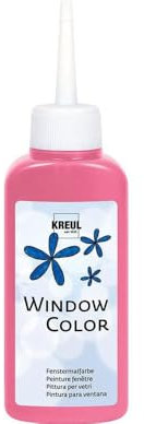KREUL 42738 - Window Color rosa 80 ml, Fenstermalfarbe auf Wasserbasis, mit strukturierter Oberfläche, für Glas, Spiegel, Fliesen und andere glatte Flächen