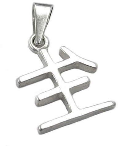 Kettenanhänger Anhänger chinesisch Leben aus 925 Silber 15 x 12 mm inkl. kleiner Schmuckbox