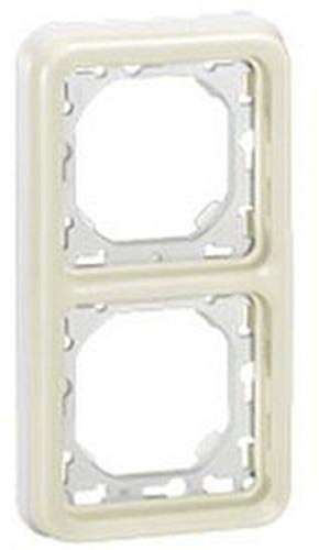 Legrand 069696 Support Plaque Étanche 2 Postes, Verticaux Plexo Composable, Blanc