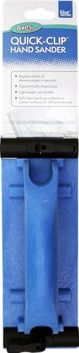 Axus Decor Quick-Clip Hand Sander (Blue Series) Compatible with All Abrasive Paper - Ergonomic Handle & Quick Clip Levers - for Sanding Wood, Metal, or Plastic - for Contractors & DIY, 240mm x 83mm