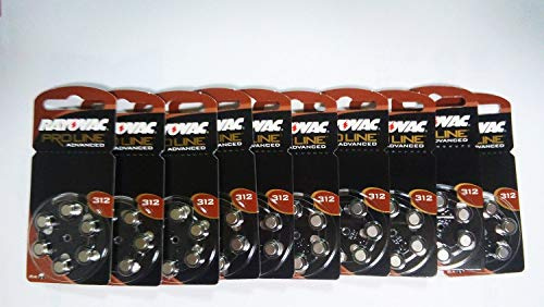 60 x Tipo 312 (MARRONONE) - RAYOVAC Extra Advanced / 1.4 V / 180 mAh - per apparecchi acustici - confezione da 60 (10 x 6)