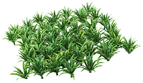 50 STK. Grüne Landschaft Modell Sword Grass, Mini Kunstrasen Modelllandschaft für DIY Landschaft Gartendeko, Bodendecker Gras Statische Grasbüschel Modellbau