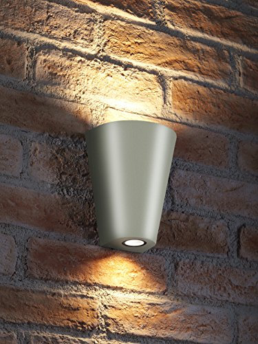 Auraglow Silber Aluminium Wandleuchte - 2 x LED Glühbirne (Warmweiß) 7W Inbegriffen