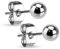 Paula & Fritz® 1 Paar Ohr-Stecker Silber 3-mm Kugel Chirurgenstahl 316L 0,8-mm Stab-Stärke Butterfly-Back Ohr-Ring Damenohr-Ring Herren Standard Lobe