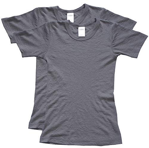 HERMKO 62810 2er Pack Kinder Kurzarm Funktionsshirt für Sport und Alltag, Farbe:Graphit, Größe:116