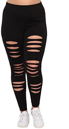 SHOBDW Yoga Leggings Damen, Plus Größe Frauen Sexy Leggings Hosen Yoga Sport Loch Freizeithosen (4XL, Schwarz)