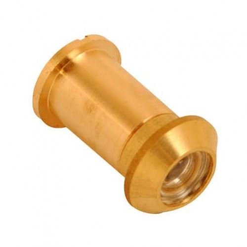 Dzina Premium Door Viewer 160° Wide Angle Spy Hole for Front Door Security Solid Brass Construction, Fits 25-40mm Doors One-Way Privacy Lens Polished Brass (1 Pack)
