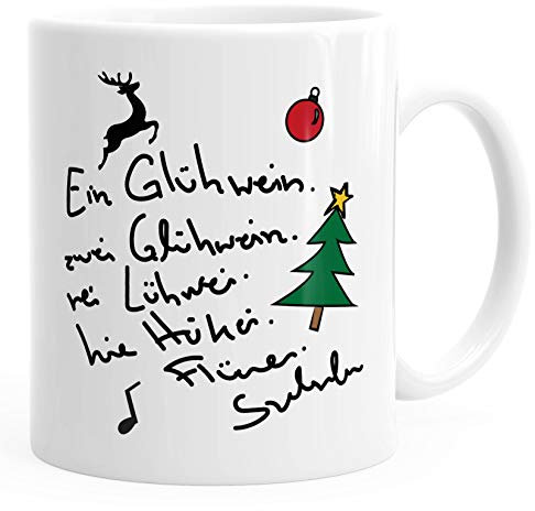 MoonWorks® Kaffee-Tasse Ein Glühwein swei Glühwein-Tasse Weihnachten weiß unisize