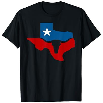 Texas State Flag Longhorn Silhouette T-Shirt T-Shirt