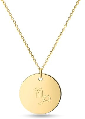 GD GOOD.designs Sternzeichen Kette Gold 18 Karat - Wasserfest I Vergoldete Halskette mit Horoskop Anhänger I Zodiac Necklace aus Edelstahl für Damen