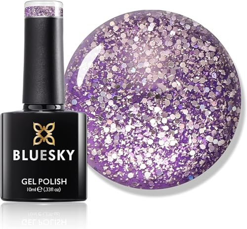 Bluesky Gel Nail Polish, Platinum 15, Lilac Ice, 10 ml Long Lasting, Chip Resistant, 10 ml (Requires Drying Under UV LED Lamp)