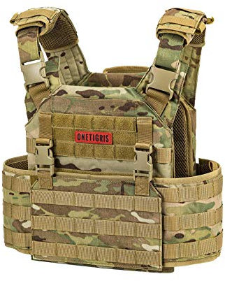 OneTigris Taktische Weste Griffin AFPC Airsoft Weste Schnelleverschluss Plate Carrier Atmungsaktiv für CS Paintball
