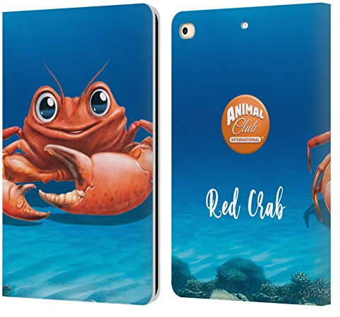 Head Case Designs Officially Licensed Animal Club International Crab Underwater Leather Wallet Case Compatible With Apple iPad 9.7 2017 / iPad 9.7 2018