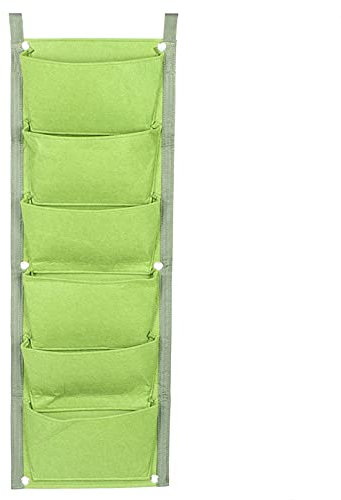 Tissting 6 Taschen Hängende Pflanztaschen Vertikal,Pflanztaschen Hängend Draußen Pflanzsack Balkon Vertikal Farming Wand Pflanzentasche Erdbeere Pflanzen Wachsen Atmungsaktive Taschen für Balkon Patio