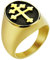 Joliernelle Lorraine Kreuz Ring Herren Gold Edelstahl Crux Vera Siegelring Größe 57