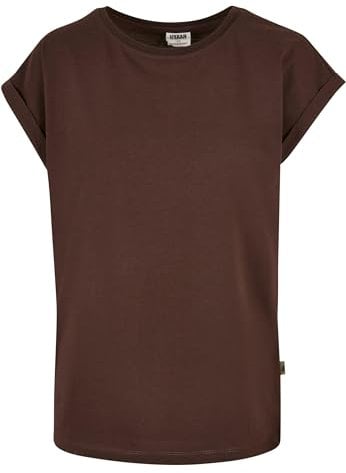 Urban Classics Damen Ladies Organic Extended Shoulder Tee Brown, L