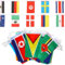 50 Meter 200 International Länderflaggen Fahnenkette Wimpelkette Flaggen Dekorationen, Fussball Em 2024 Europa Flagge für Bar, Fußball Party, Party der Olympischen