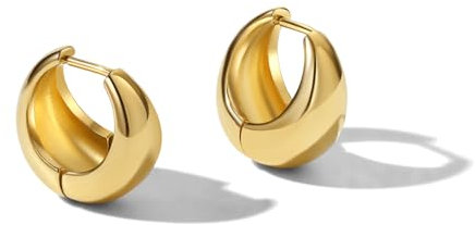 Dorosé Damen Schmuck Bullet Ohrringe Klassik Edelstahl 18k vergoldet Wasserfester Statement Hypoallergen Ohrringe Geschenk für Damen Gold und Silber