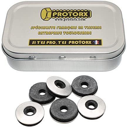 Rondelle Etancheite Toiture 5,5mm x 16mm : Boite 50pcs Inox | Rondelle Neoprene pour Vis Autoforeuse Metal Tole Ondulée | Rondelle D'Étanchéité Acier A2 avec Joint Caoutchouc Epdm | PROTORX