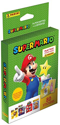 Panini Super Mario 004218KBF16 Blisterpackung mit 14 Taschen + 2 gratis Aufklebern
