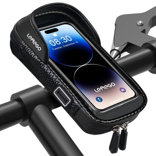 LEMEGO Handyhalterung Fahrrad Wasserdicht, Handyhalter Motorrad Handy Halterung 360° Drehbarem Fahrradhalterung Lenkertasche für 7 Zoll Smartphone Fahrradtasche Fahrradlenker Halter Tasche