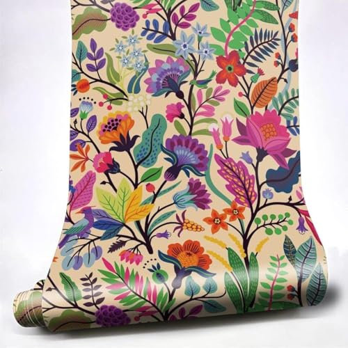 neukids 40x250cm carta adesiva per mobili piante floreali d'epoca, pellicola adesiva per mobili sbucciare e stecchiare, adatto per mobili da soggiorno e camera da letto