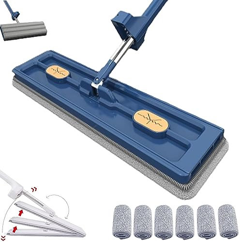 grand balai plat nouveau style,grand balai plat avec serpillière et manche en aluminium,2023 Large Flat Mop,360 Rotatable Adjustable Cleaning Mop,Wall Cleaning Mop With Long Handle,Hand Wash Free Mop