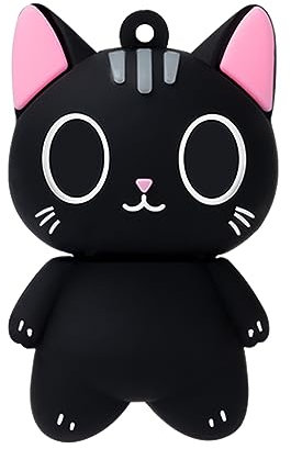 BORLTER CLAMP Linda Unidad Flash, Unidades Flash USB, 64 GB de Dibujos Animados Gato Memoria Pulgar Stick USB 2.0 Animal Drive Almacenamiento de Datos Regalo USB Disco pendrive con Llavero