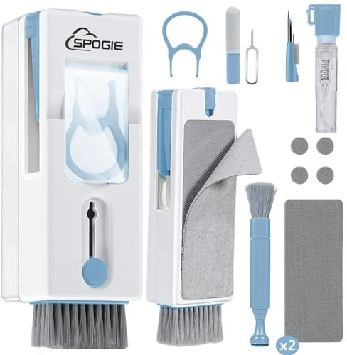 11-in-1-Tastatur-Reinigungsset, Laptop-Reinigungsset, Tastaturbürstenreiniger, Elektronikreiniger für Handy/Ohrhörer/Kameraobjektiv/Computer mit multifunktionalem Reinigungswerkzeug, Blau (Hellblau)