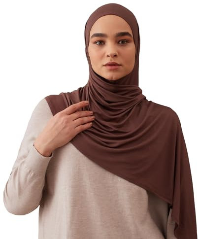 Instant Premium Jersey Hijab | Bequemer Hijab mit Vorgefertigten Sitz unter dem Kinn – Weich und Stretchig