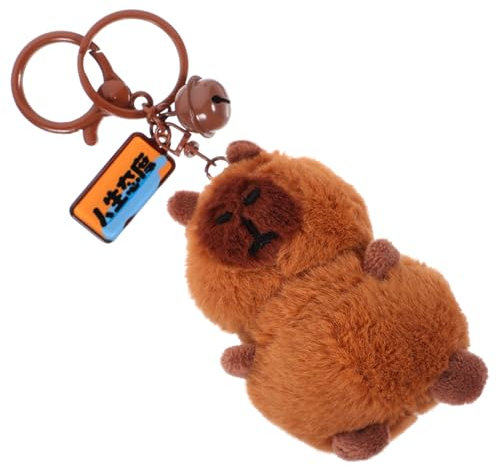 KOMBIUDA Capybara Schlüsselanhänger Gefüllter Capybaras-Schlüsselanhänger Plüschpuppen-Schlüsselanhänger Geschenk Spielzeug Flauschiger Schlüsselanhänger Tasche hängende Dekoration Rucksack