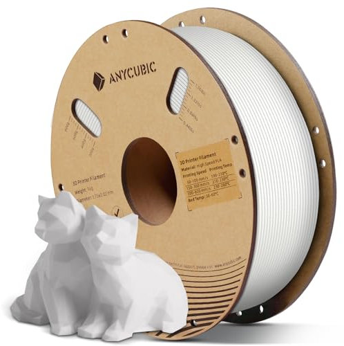ANYCUBIC Refill High Speed PLA und Spool Kit, Bis zu 600 mm/s Hohe Geschwindigkeit 3D Drucker Filament, Intelligente Identifikation 1KG Weiß