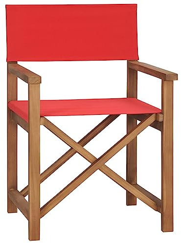 UTSRABFA Deckstühle Freizeitstühle Terrassen-Schwingstuhl Bar-Stühle Regiestuhl Massivholz Teak Rot Geeignet für Außenbereich, Küche, Esszimmer, Gästezimmer