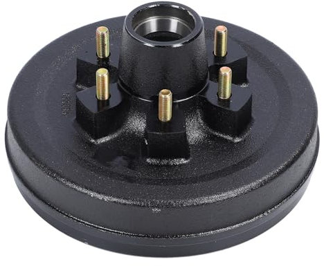 Fydun 6000 Pfund Anhänger-Bremstrommel, 12 Zoll, Metall, 6 auf 5,5 Zoll Bremsnabentrommel, überlegene Bremswirkung, Nutzanhänger-Achsen (Einzelne Bremstrommel)