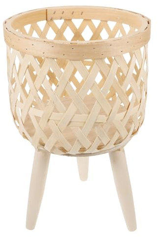VANZACK Weidenkorb Blumentopf Pflanzenständer Handgefertigt Boho Rattan Pflanzenständer Halter Bodenpflanzer Für Zimmerpflanzen