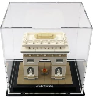 icuanuty Acrylic Display Case for LEGO 21036 Arc de Triomphe Toy, Dust Protected Storage and Organize Display Box for LEGO model, Size: 20x20x25 cm, (Only Display Box)