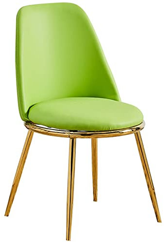 Sillas de Comedor de Piel sintética, sillas de Comedor, Cocina, sillas Laterales, Silla Lateral de Cuero Resistente al Agua con Patas de Metal, sillas de salón (Verde)