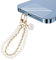 CENCERY Breloque pour téléphone portable en perles avec 1 pièce au dos, breloque pour téléphone portable, breloque pour téléphone portable, breloque pour téléphone portable (blanc)