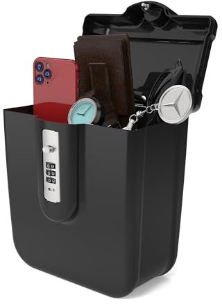 UP Security Lockbox for Beach Vacation Cruise Essentials 2025, Combination Lock Box, Portable Small Safe for Travel, College Dorm, Outdoor Storage, Cash, Gun, Medicine, Phone, Personal Beach Safe