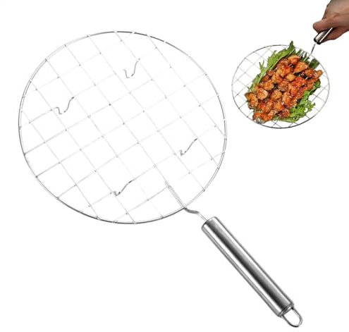 Drahtbräter – runder Bräter, Backbräter, Dampfkühlgitter | Grillrost aus Edelstahl passend für Ofen, Grillrost, robuster Draht, sichere Gitterroste für Kochliebhaber