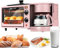 3 In 1 Multifunctional Breakfast Machine, Breakfast Maker Station with Mini Toaster Electric Oven, Coffee Maker, Frying Pan, and Egg Sandwich Maker, Independent Control, for Apartments Kitchen(Pink)