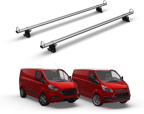 For Ford Transit Custom 2013-2023 Roof Rack 2x Bars With Tie Points | Only suitable for GEN1 with Standard (H1) Roof, Heavy-duty Steel Roof Bars with Anhor Points