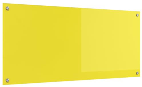 vidaxl Yellow Tempered Glass Kitchen Backsplash - Indoor, Heat-Resistant Splashback 110x50cm
