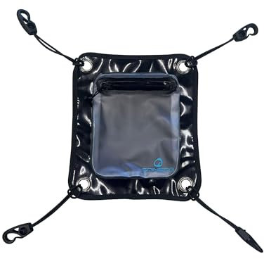 SPINERA SUP Tasche zur Befestigung Gear Buddy mit wasserdichtem Reißverschluss – Schutz für Handy & Zubehör – an jedem SUP oder Kajak fixierbar – 17x20 cm Drybag Case