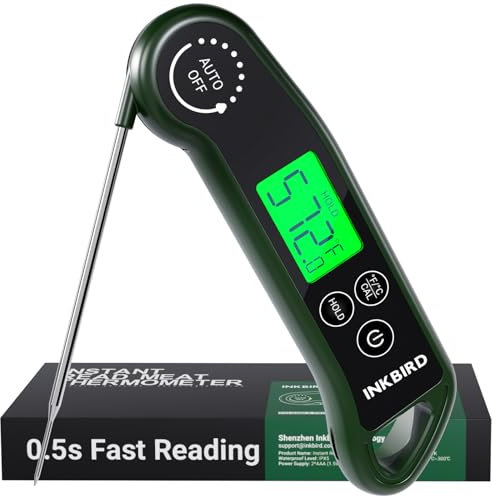 Inkbird RHT-11K Digital Fleischthermometer, K Sensor 0.5s Sofortiges Bratenthermometer Thermometer Küchenthermometer, LCD-Bildschirm Grillthermometer für Kochen, Grillen, Braten, Baby-Ernährung